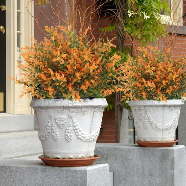 RECUTMS Artificial Flowers for Outdoors Artificial Fall Flowers for Outdoors UV Resistant Artificial Plants Outdoor Artificial Flowers for Outdoors in Pots(Salmon) 6