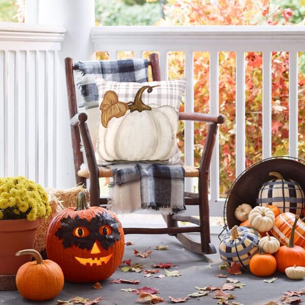Fall Pumpkin Throw Pillow Covers 18x18 Set of 4 8