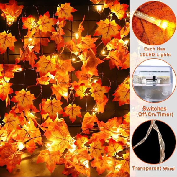 Beautiful Fall Decor with LED Leafed Garland for Home 2