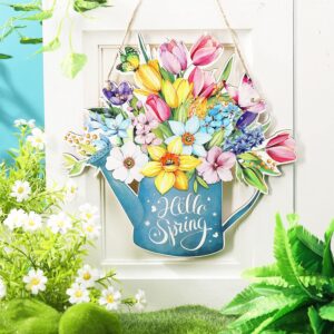 Spring Flower Door Sign Spring Door Decor