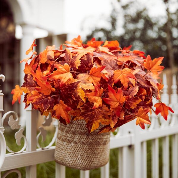 Artificial Maple Leaf Pumpkin Branch with Berry and Sun 2