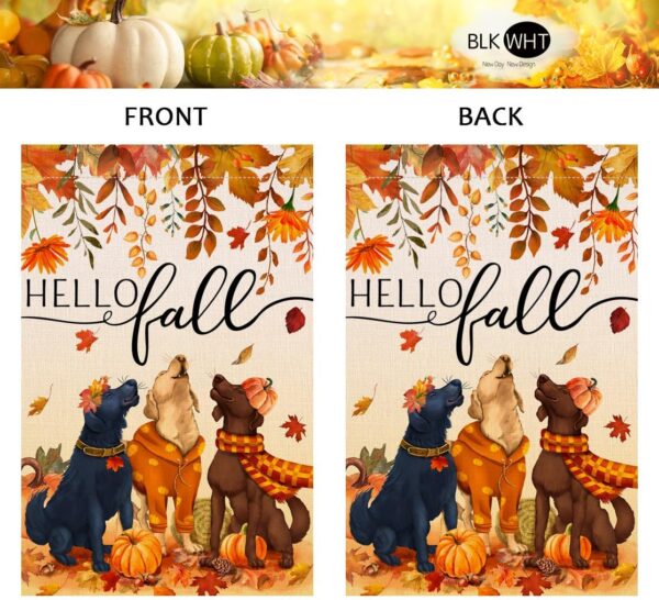 Fall Dogs Garden Flag Vertical Double Sided 2