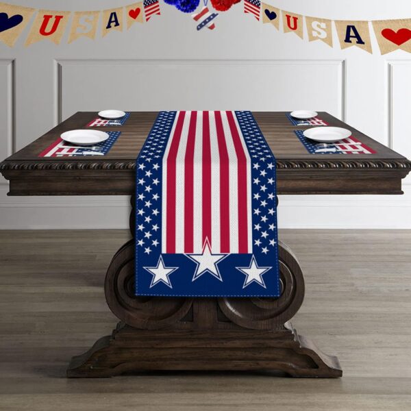 4th of July Placemats Set Strips Stars American Flag 2