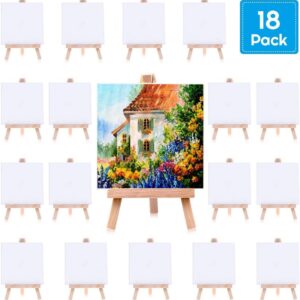 Cridoz Small Painting Canvas with Mini Easel