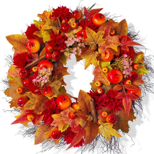 1 Fall Wreath with Lights for Indoor and Outdoor