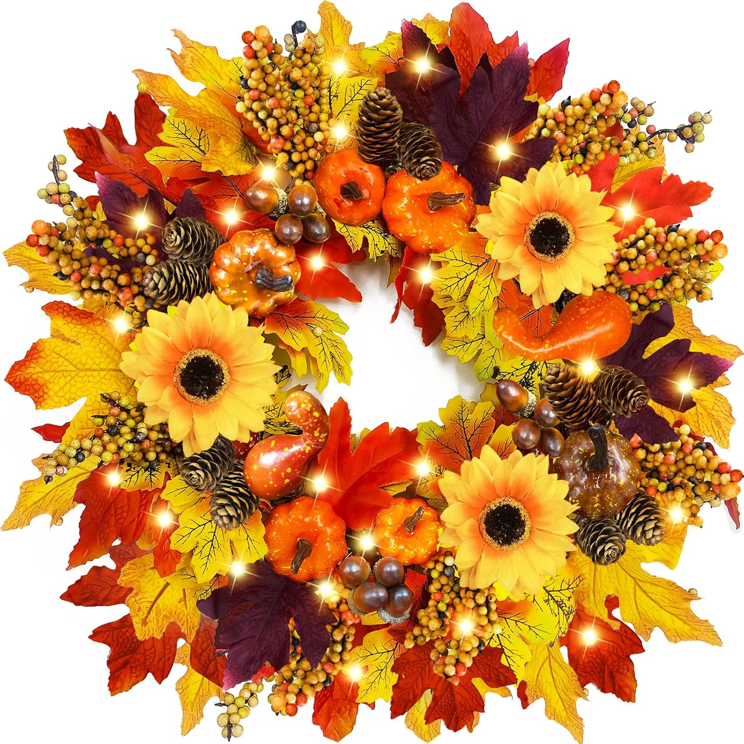 Sunflower Fall Wreath Decorations Front Doors