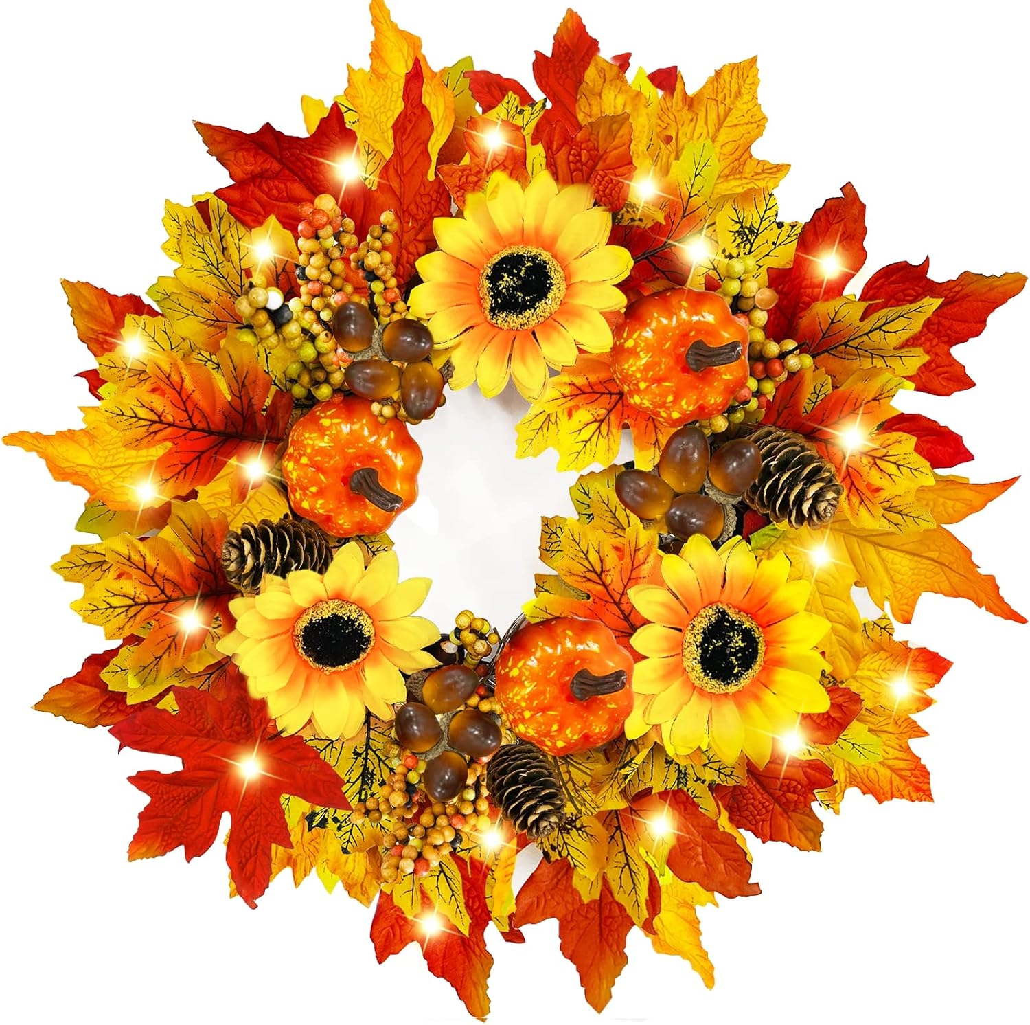 Sunflower Fall Wreaths for Front Door and Outdoor