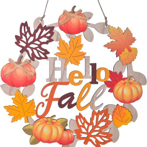 1 Hello Fall Wreaths for Front Door Door Sign