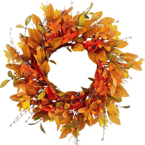 1 Fall Wreath for Front Door Artificial Autumn