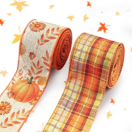 1 10 Yards Fall Wired Edge Ribbons for Thanksgiving