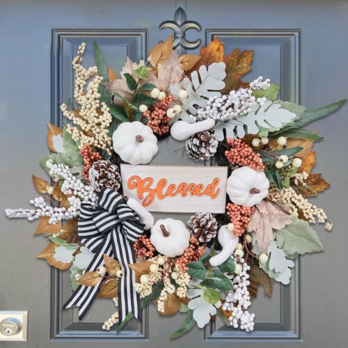 1 thanksgving Farmhouse Decoration with Ribbon Bow