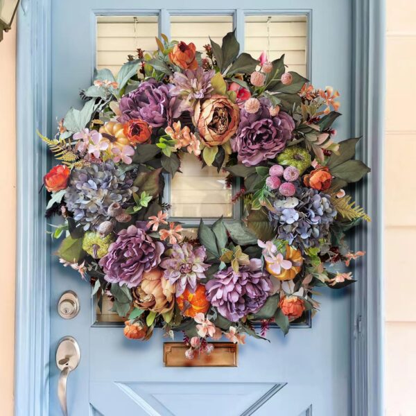 Purple Orange Peony and Pumpkins 2
