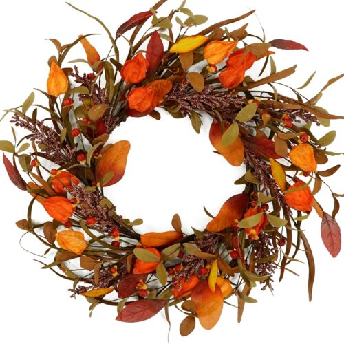 1 - Copy - Copy - Copy - Copy - Copy - Copy - Copy Autumn Door Wreath with Cape Gooseberry