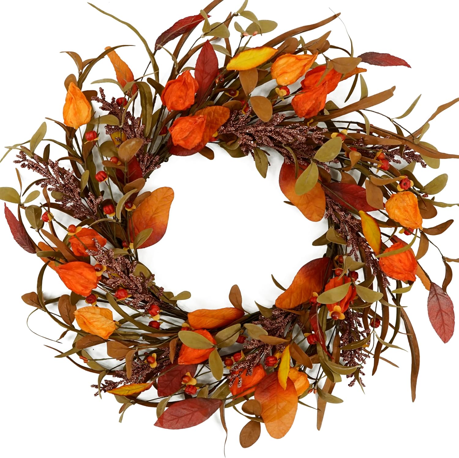 Autumn Door Wreath with Cape Gooseberry