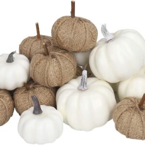 Pumpkins and Burlap Pumpkins for Rustic Fall Decor