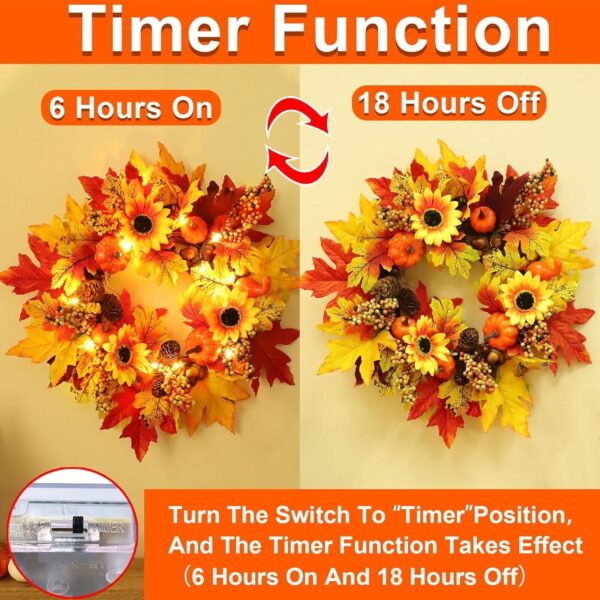 Sunflower Fall Wreaths for Front Door and Outdoor 5
