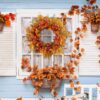 Fall Wreath for Front Door Artificial Autumn