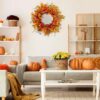 Fall Wreath for Front Door Artificial Autumn