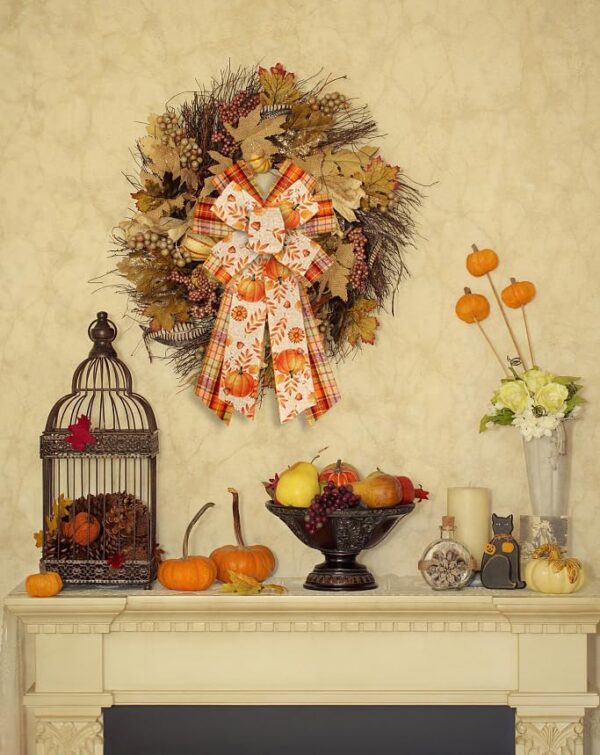 10 Yards Fall Wired Edge Ribbons for Thanksgiving 3