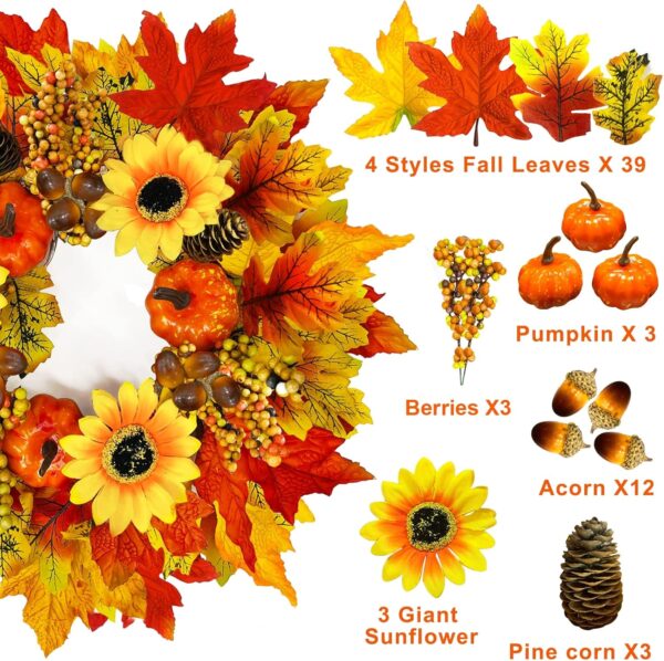 Sunflower Fall Wreaths for Front Door and Outdoor 2
