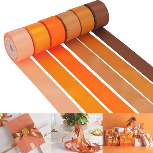 1 Terracotta Ribbon 1 inch Orange Double-Faced Satin Ribbon
