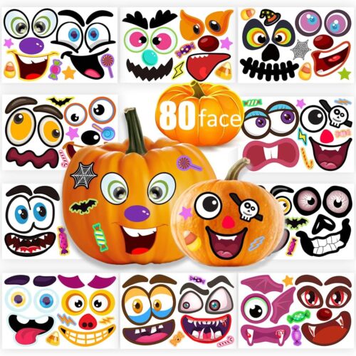 1 80 Packs Halloween Pumpkin Decorating Kit