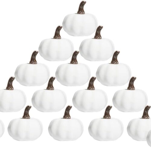 1 White Foam 2 Inch Mini Pumpkins