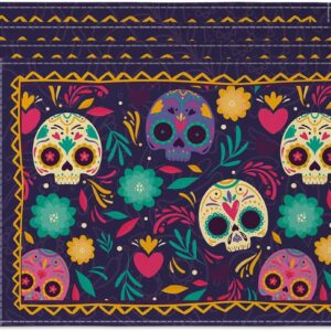 Marigolds Skull Dia De Los Muertos Placemats