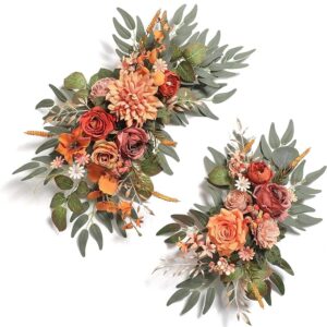 Artificial Wedding Arch Flowers Swag Set of 2