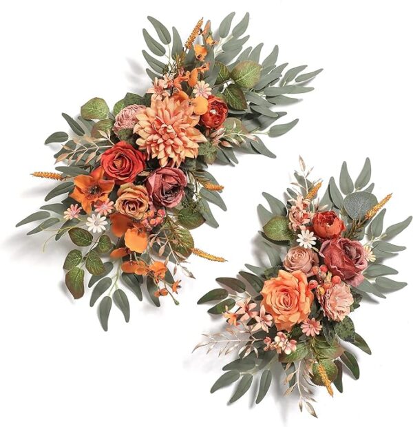 Artificial Wedding Arch Flowers Swag Set of 2 1
