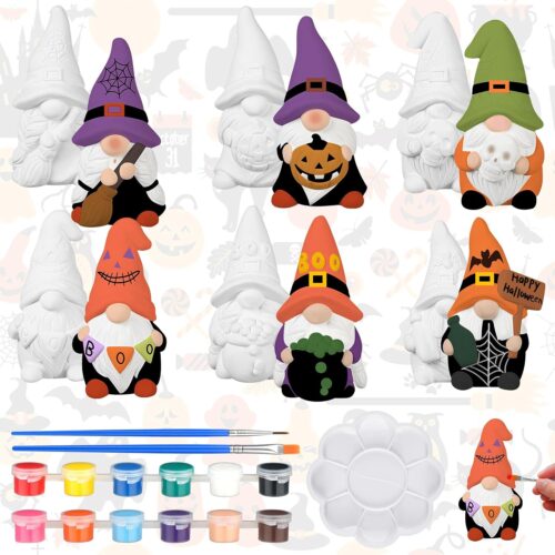 1 Sets Paint Your Own Ceramic Gnome Statues Ready