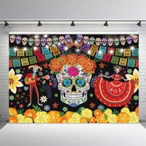 7x5ft Day Of The Dead Backdrop Mexican Halloween Fiesta Sugar Skull