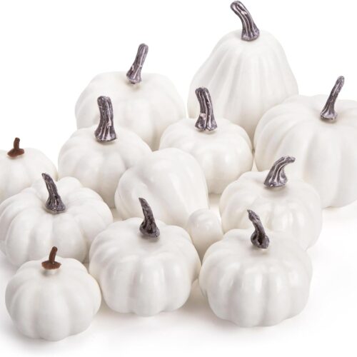 12PCS Artificial White Pumpkins