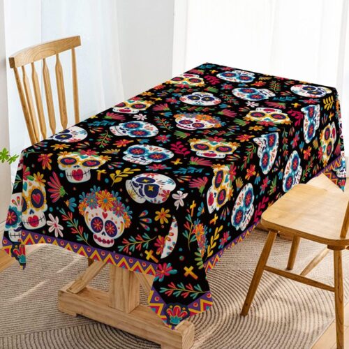 Tablecloth Day of The Dead Sugar Skull Decor