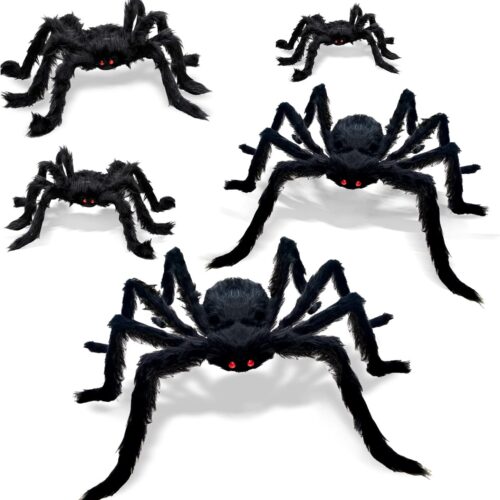 5 Pcs Halloween Spiders Halloween Decorations Outdoor
