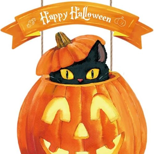 1 Trick Or Treat Happy Halloween Wooden Hanging Sign