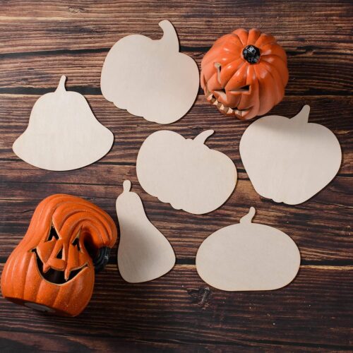 1 36 Pieces Unfinished Wood Pumpkin Cutout