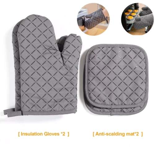 1 4PCS Oven Mitts and Pot Holders