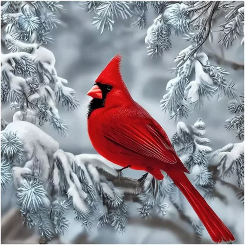 1 Diamond Painting Kits for Adults, Cardinal 5D DIY Diamond Art Kits for Beginners