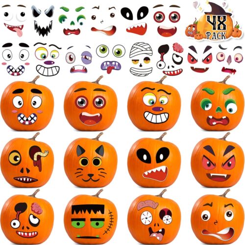 1 96 Pack Halloween Pumpkin Decorating Stickers