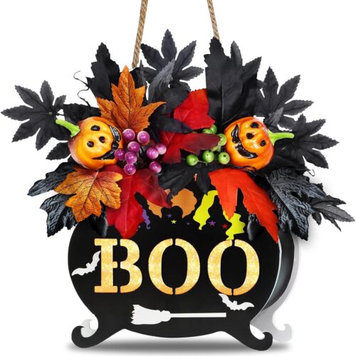 [ Lighted & Timer ] Halloween Wreath BOO
