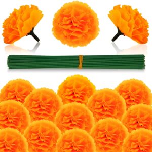 Marigold Flowers Artificial Marigold Flowers Heads Bulk Mexican Decoration