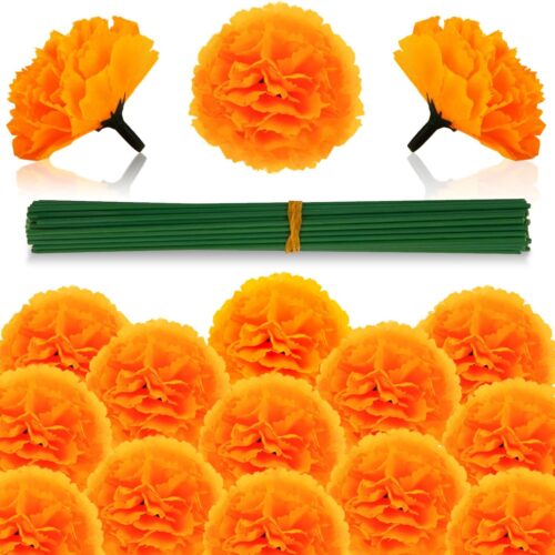 Marigold Flowers Artificial Marigold Flowers Heads Bulk Mexican Decoration