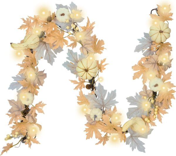 Fall Garland with Lights for Front Door, 1