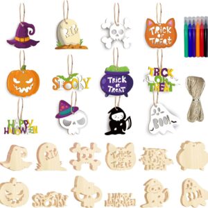 60PCS Halloween Wooden Slices