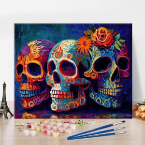 Mexican Day of The Dead Skulls Artwork Paint