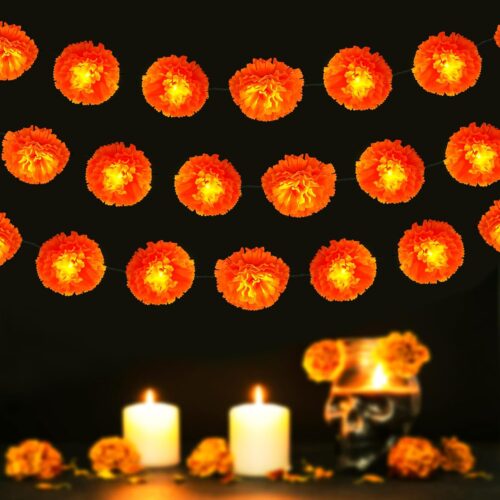 Solar Marigold Garland Lights