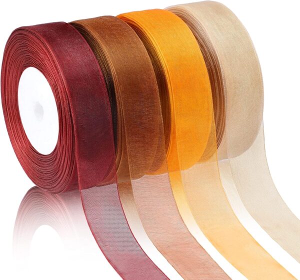 4 Rolls Fall Sheer Chiffon Ribbon 200 Yards 1