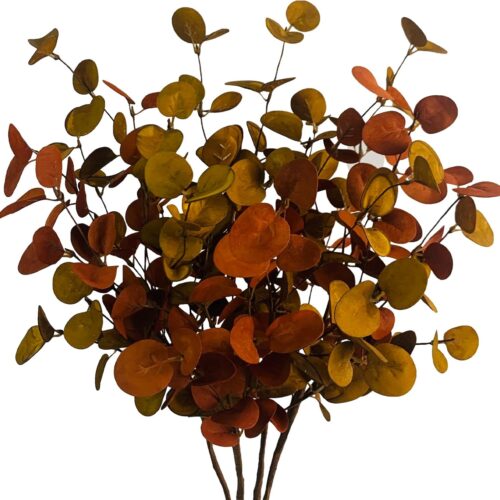 Artificial Fall Eucalyptus Leaves Greenery Stems Plants