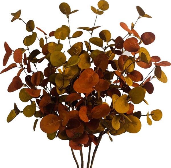 Artificial Fall Eucalyptus Leaves Greenery Stems Plants 1